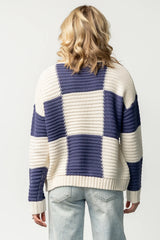 Jayda Sweater | Cream + Blue