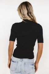 Liel Ribbed Top | Black
