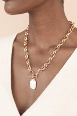 Edge of Water Pearl Pendant Necklace