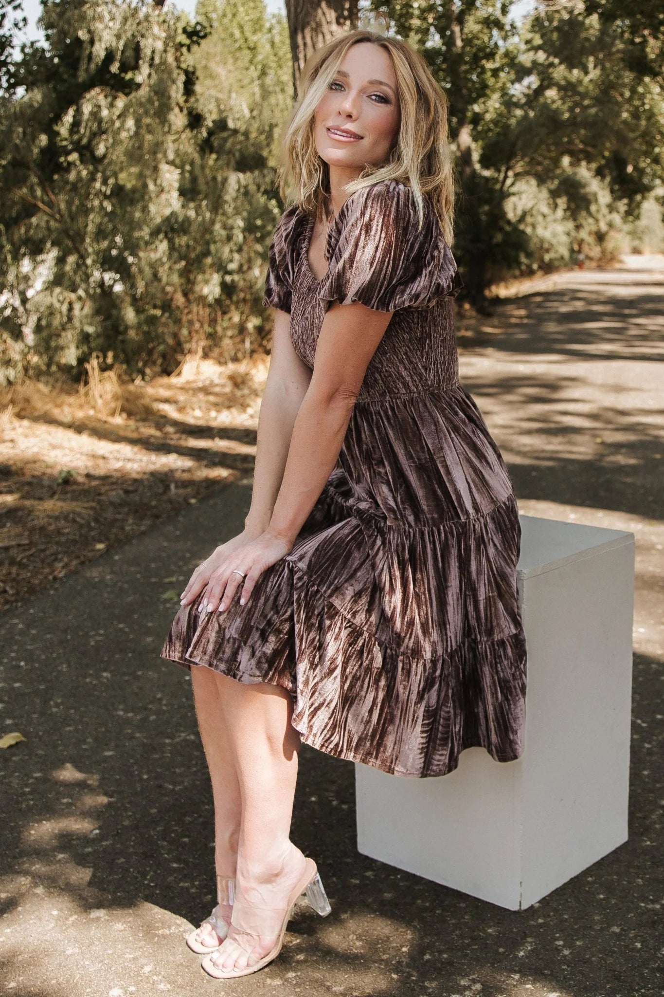 Fay Velvet Midi Dress | Cocoa