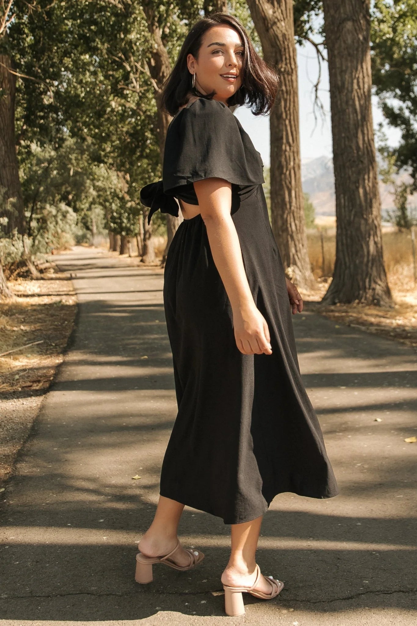 Indie Back Tie Dress | Black