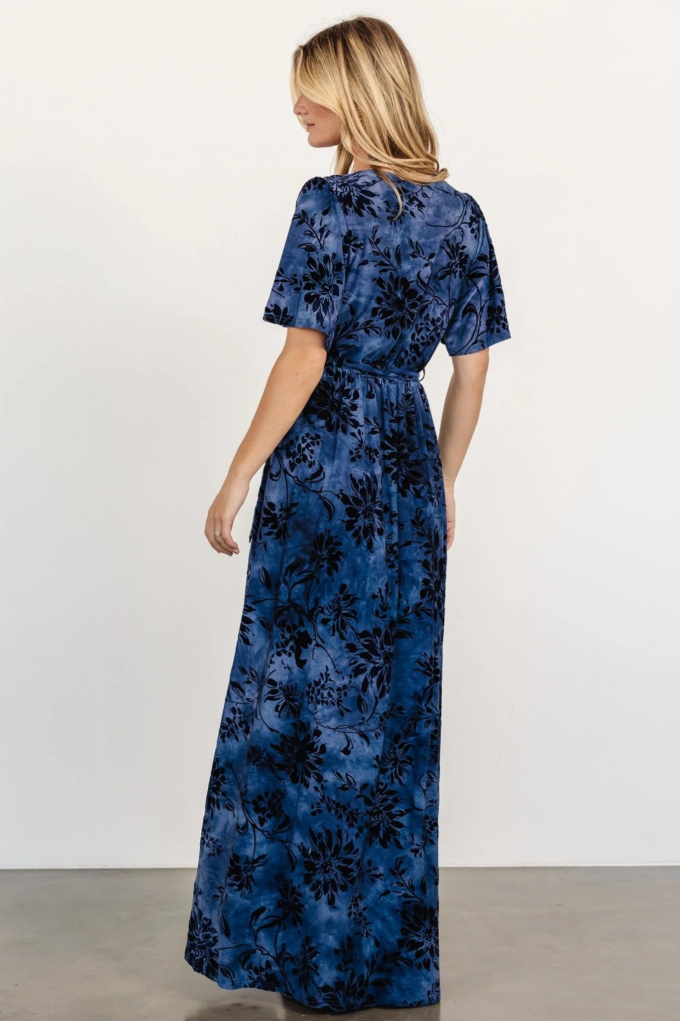 Uma Velvet Maxi Dress | Navy