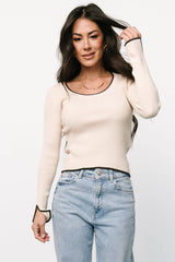 Jentz Ribbed Top | Natural