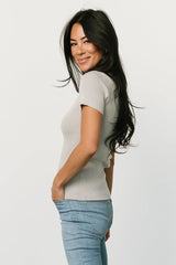 Nico Ribbed Top | Gray