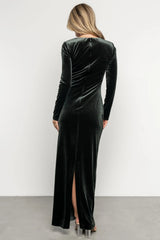 Kourtney Velvet Maxi Dress | Dark Green