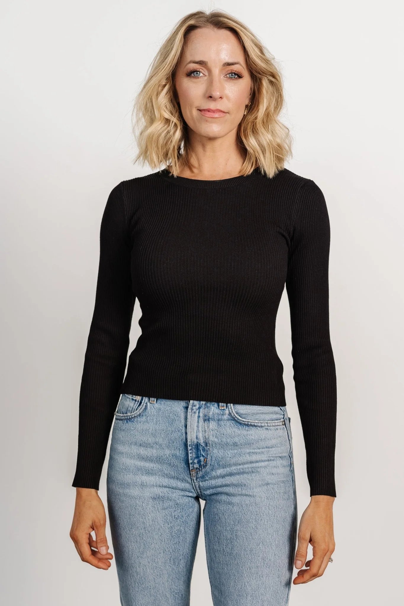 Sora Ribbed Top | Black