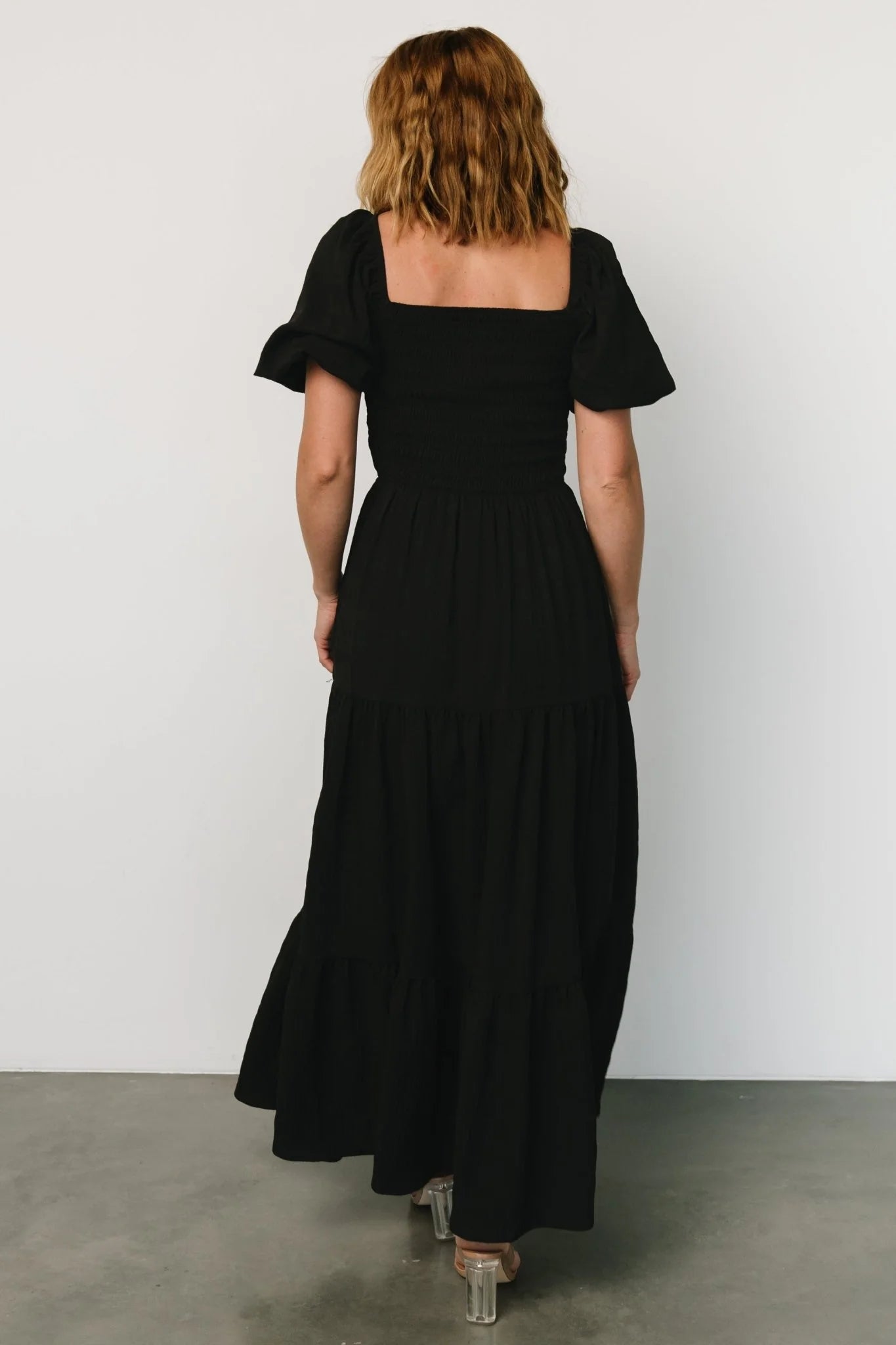 Amaya Smocked Dress | Black