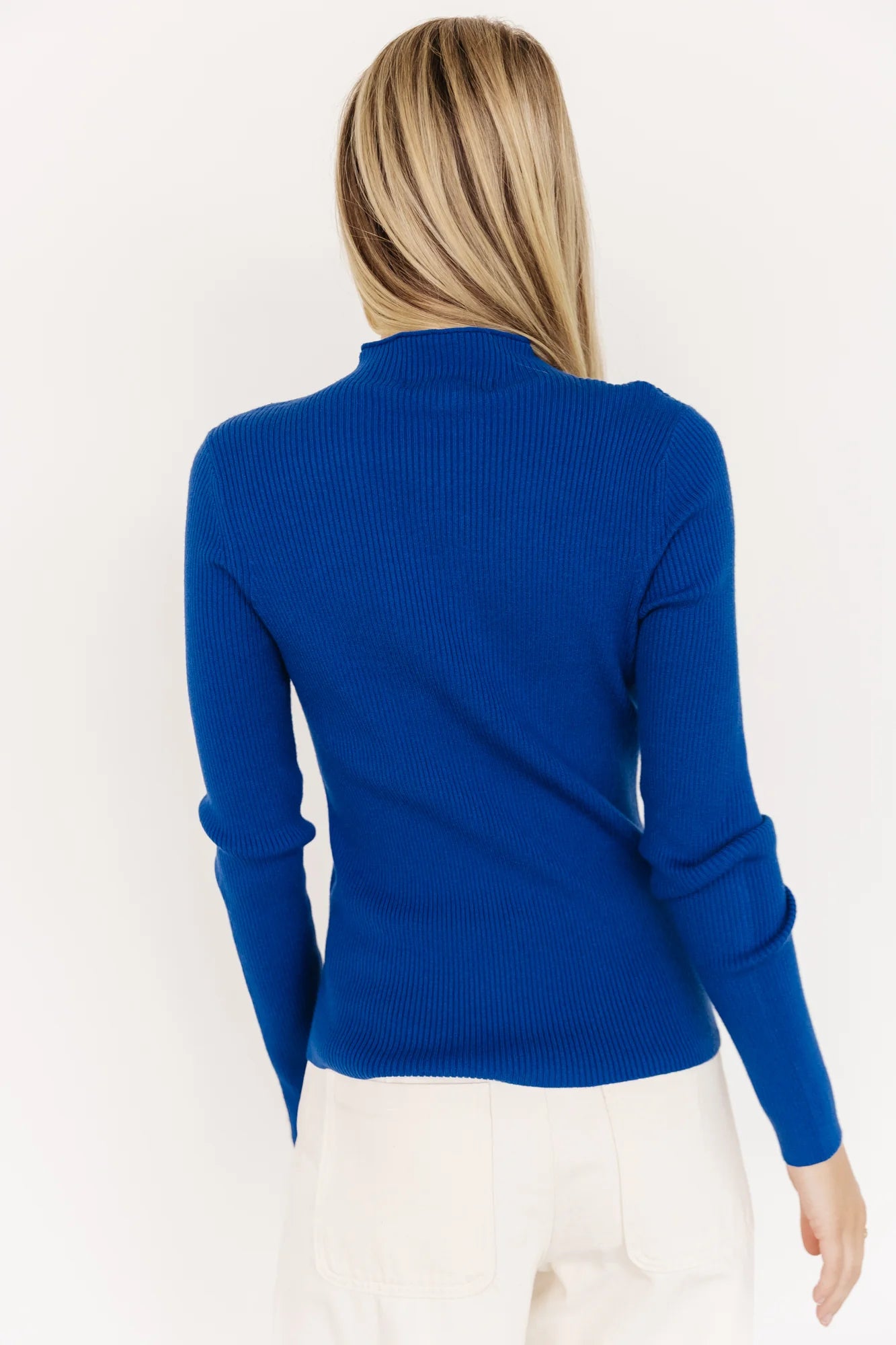 Ilsa Ribbed Sweater Top | Cobalt