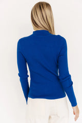 Ilsa Ribbed Sweater Top | Cobalt