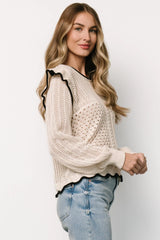 Oleya Knit Sweater Top | Ivory