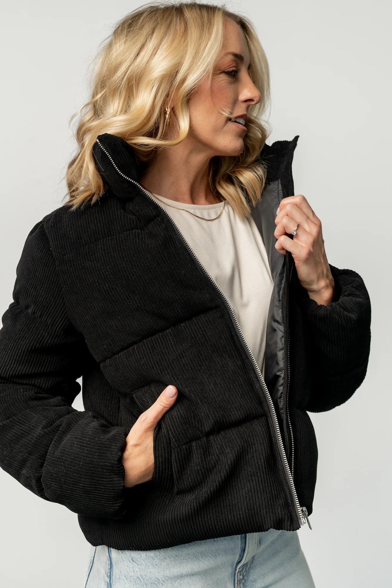 Holden Corduroy Puffer Jacket | Black