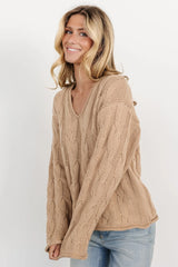 Jordan Cable Knit Sweater | Taupe