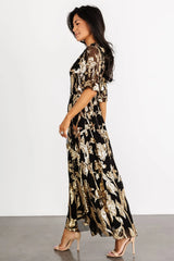 Lucy Sequin Dress | Black + Gold