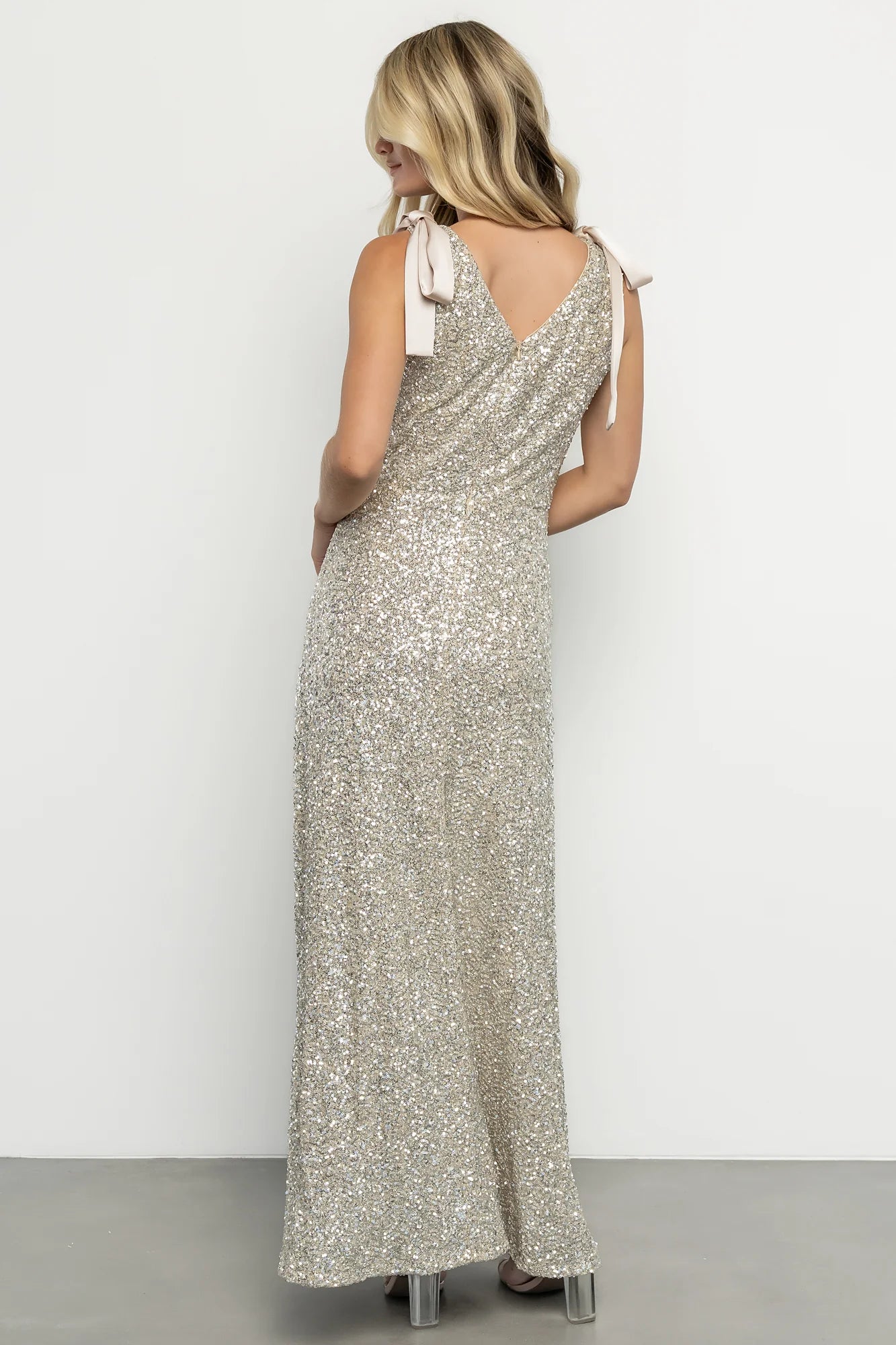 Saya Sequin Maxi Dress | Champagne