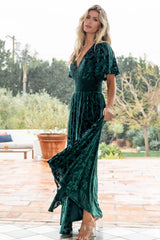 Veronica Velvet Maxi Dress | Green