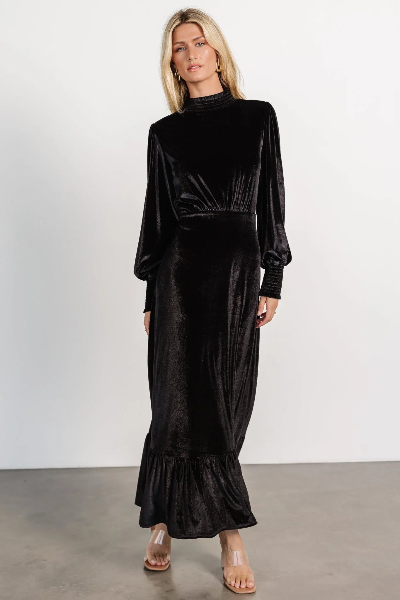 Elodie Velvet Maxi Dress | Black