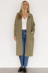 Ontario Long Button Cardigan | Olive