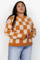 Quincy Checkered Sweater | Pumpkin Spice