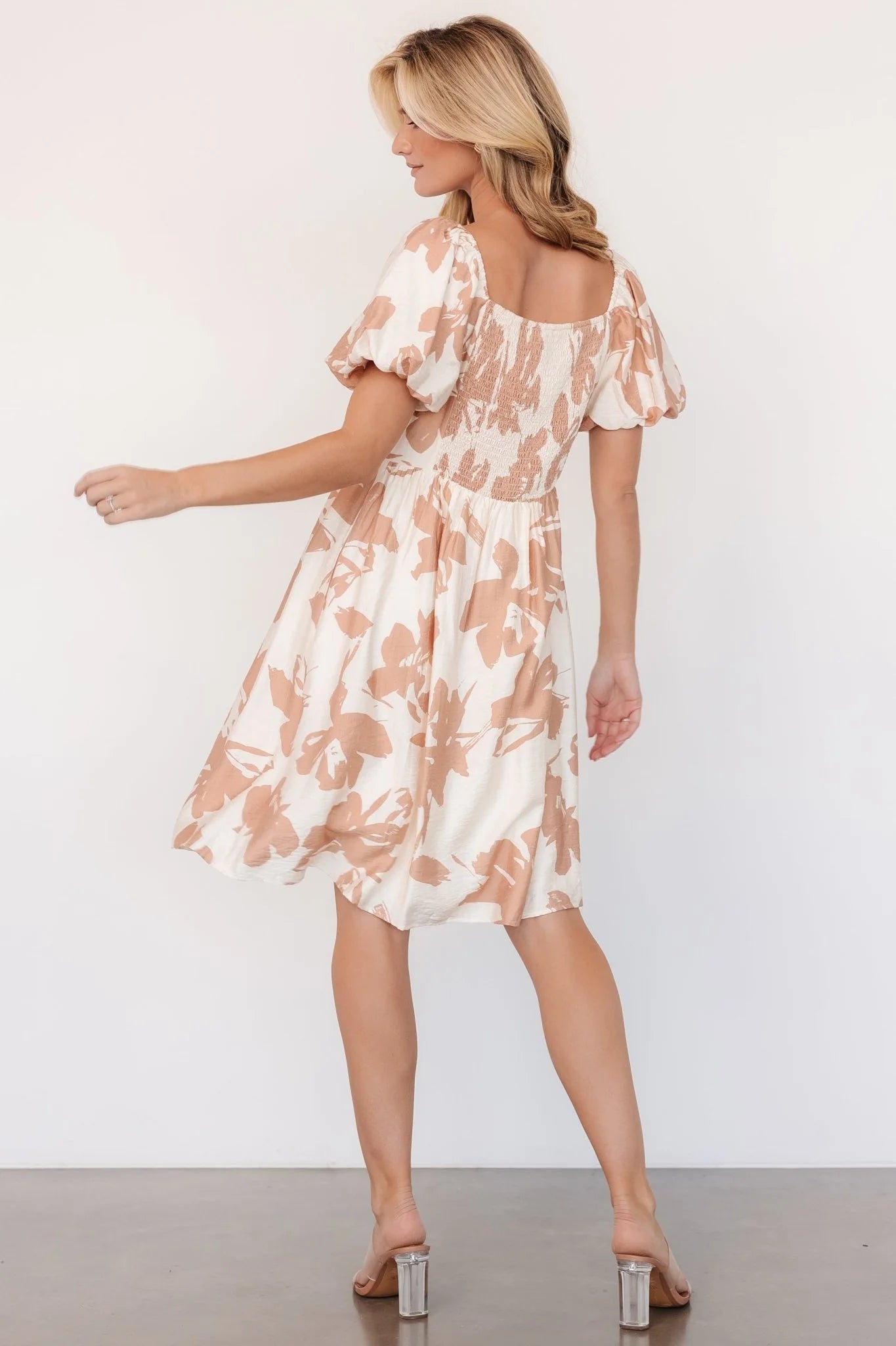 Alona Short Dress | Natural Floral