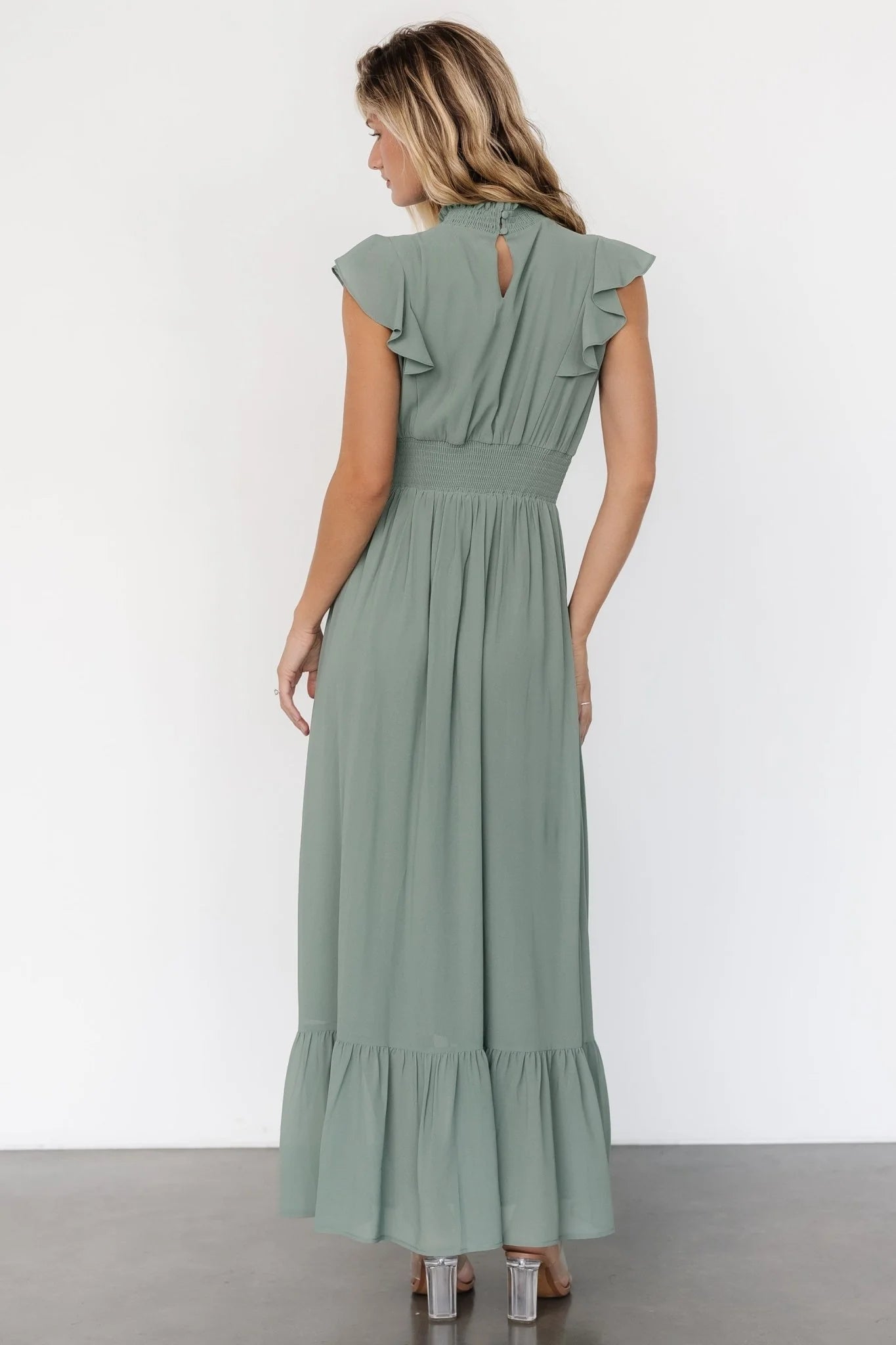 Kearny Ruffle Maxi Dress | Eucalyptus