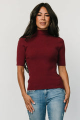 Liel Ribbed Top | Wine
