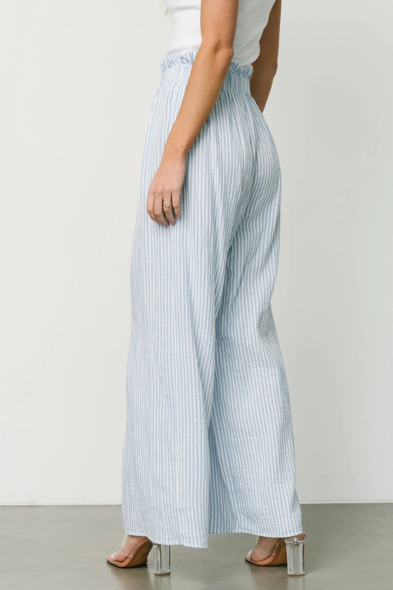 Delphi Wide Leg Pants | Blue Stripe
