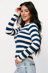 Milwaukee Striped Sweater | Blue + Ivory