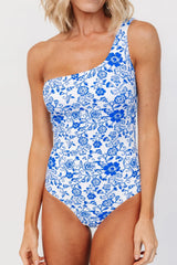Catania One Piece | White + Cobalt Floral