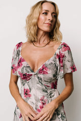 Melinda Midi Dress | Pink Floral