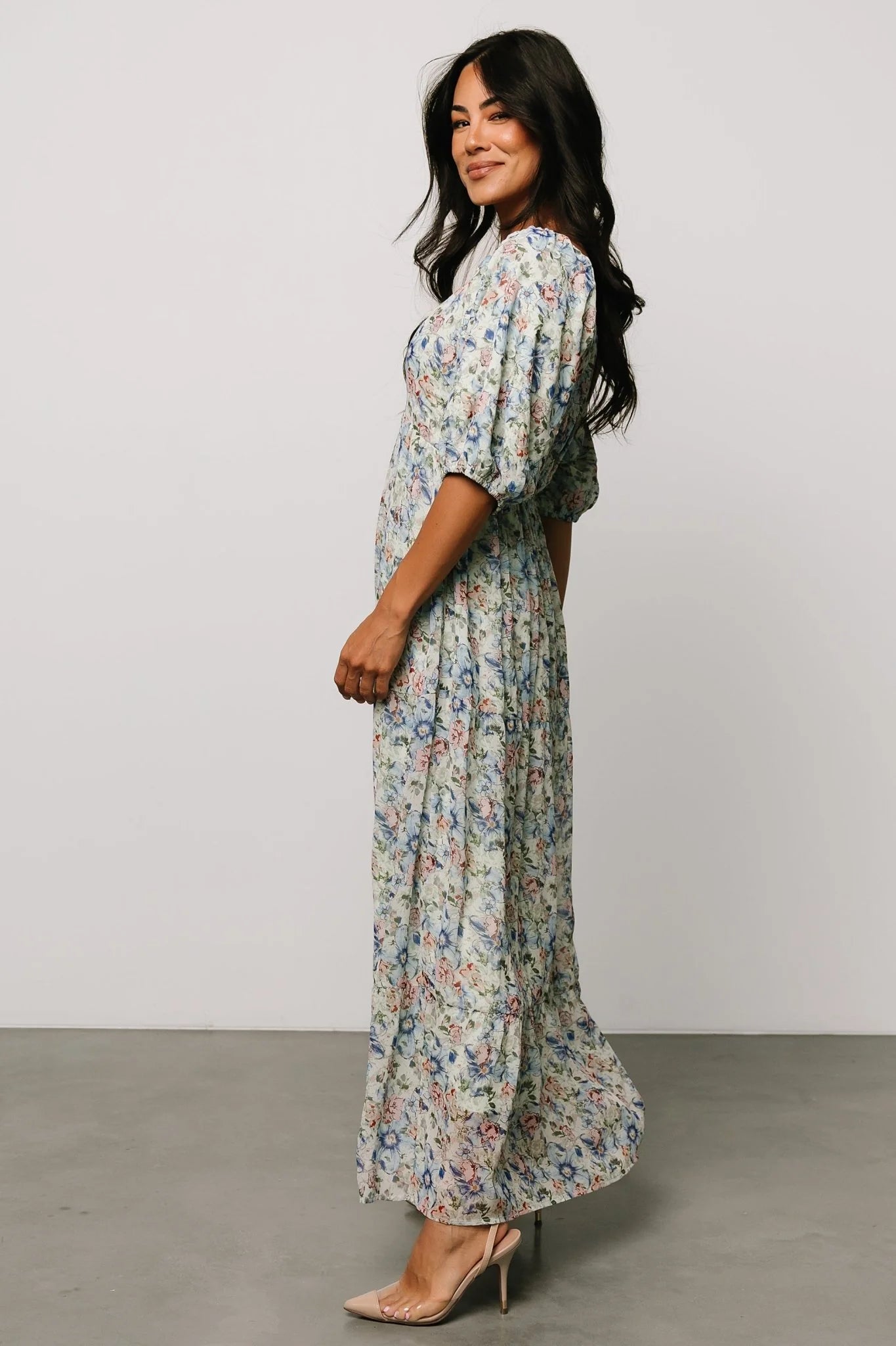 Ginny Maxi Dress | Light Green Floral