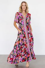 Cheryl Maxi Dress | Black Multi