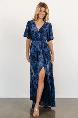 Uma Velvet Maxi Dress | Navy