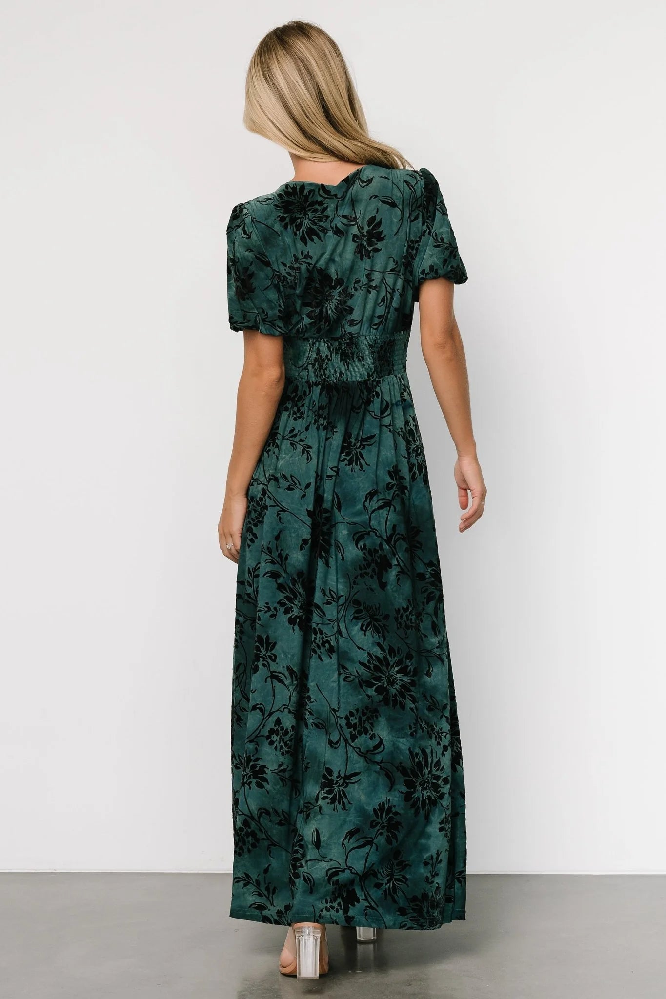 Leslie Velvet Maxi Dress | Jade + Black