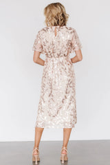 Deanna Sequin Midi Dress | Rose Gold