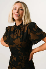 Langham Mock Neck Jumpsuit | Espresso Print