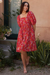 Gabbie Short Dress | Red Multi Floral