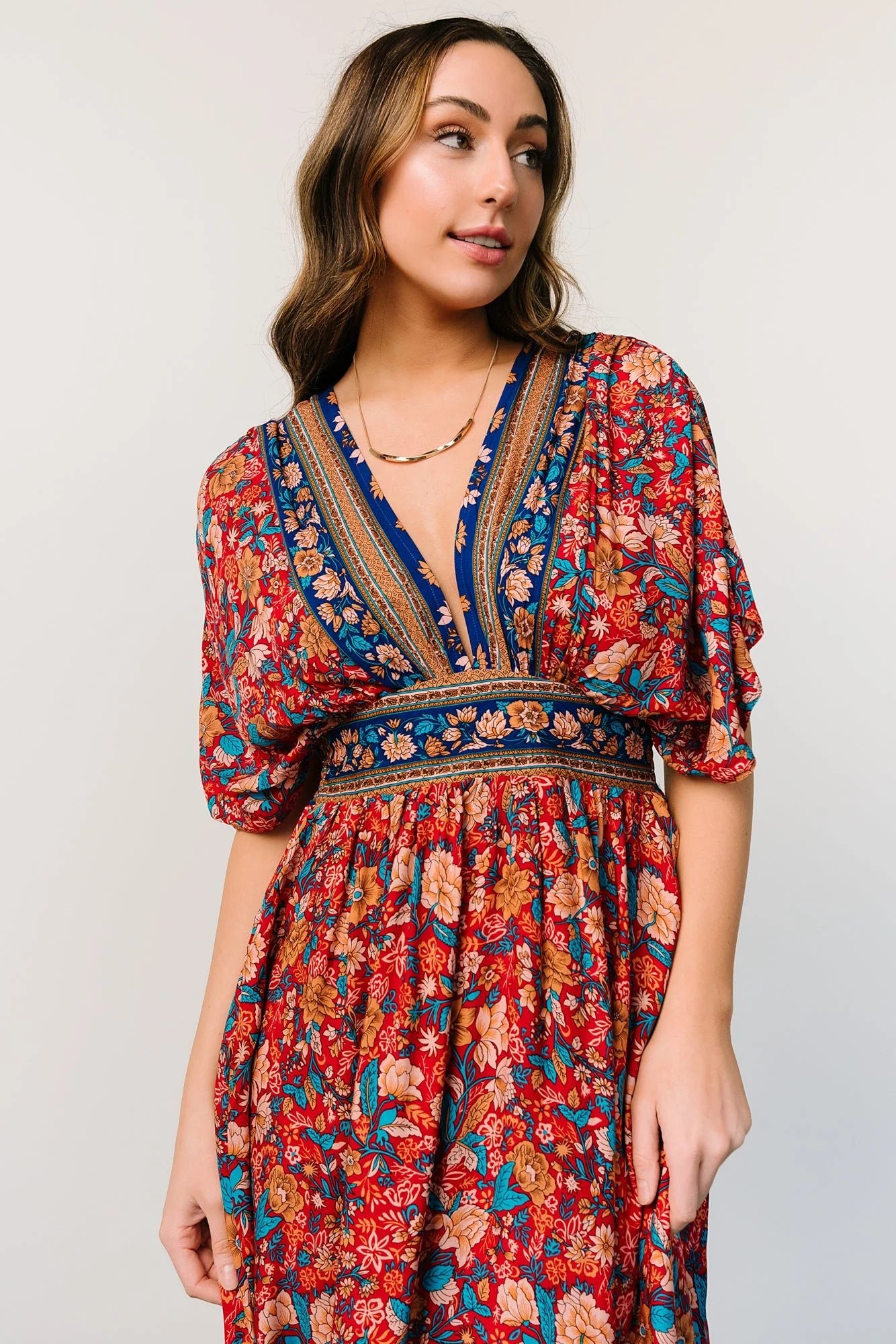 Leeanne Midi Dress | Red Multi Floral