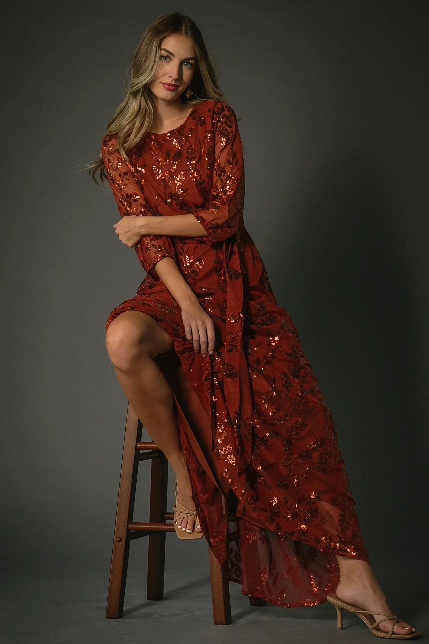 Destiny Sequin Maxi Dress | Cinnamon