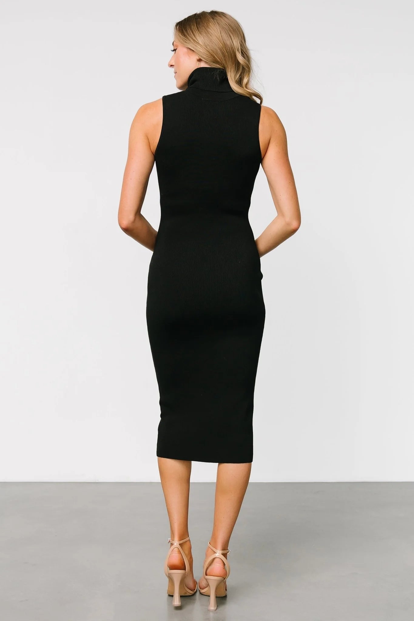 Melbourne Turtleneck Midi Dress | Black