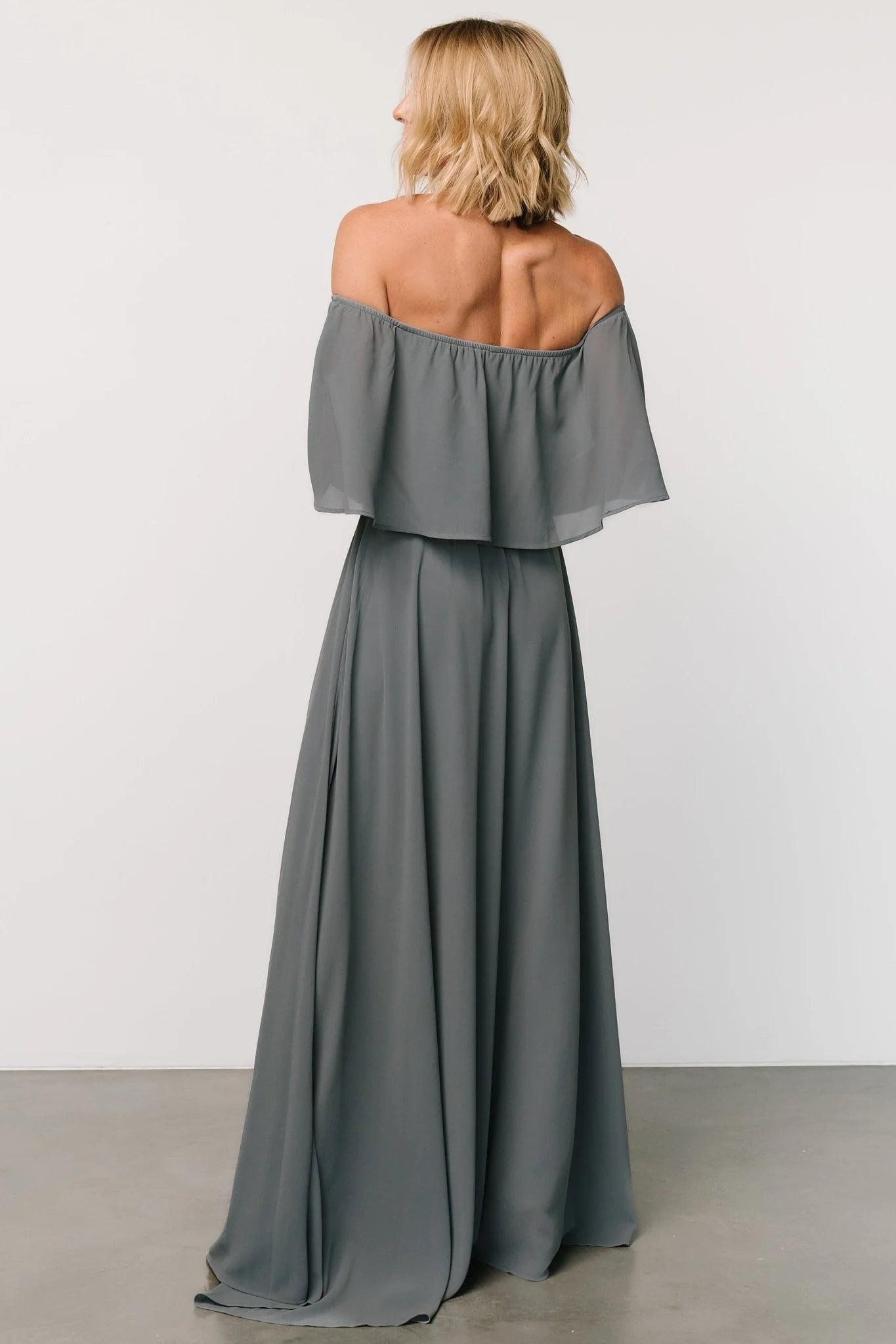 Sonia Off Shoulder Maxi Dress | Dusty Blue