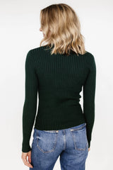 Adrian Ribbed Sweater Top | Green