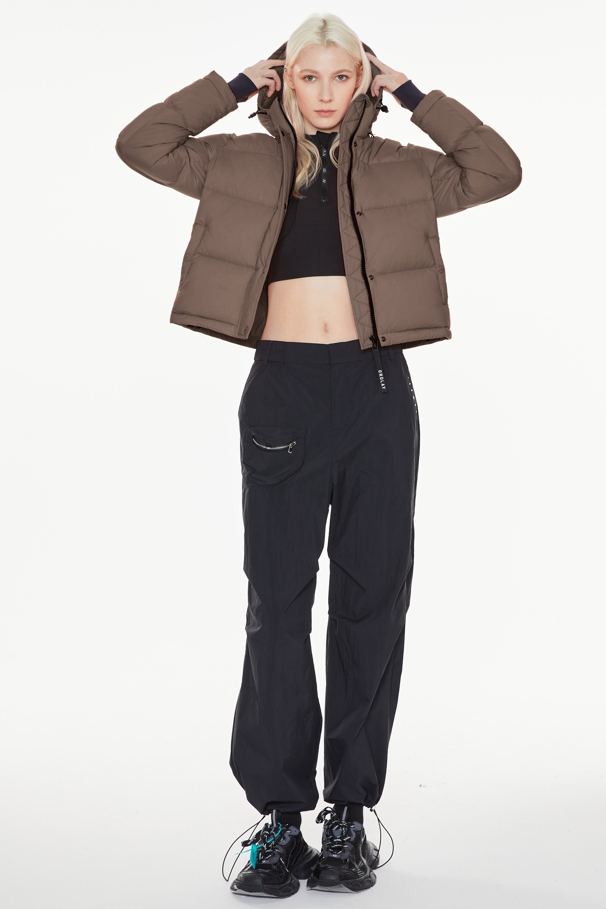 Aurora Cropped Thermal Down Puffer Jacket