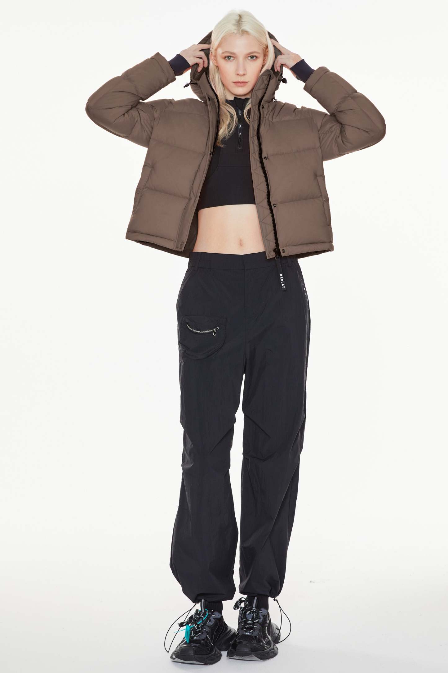Aurora Cropped Thermal Down Puffer Jacket
