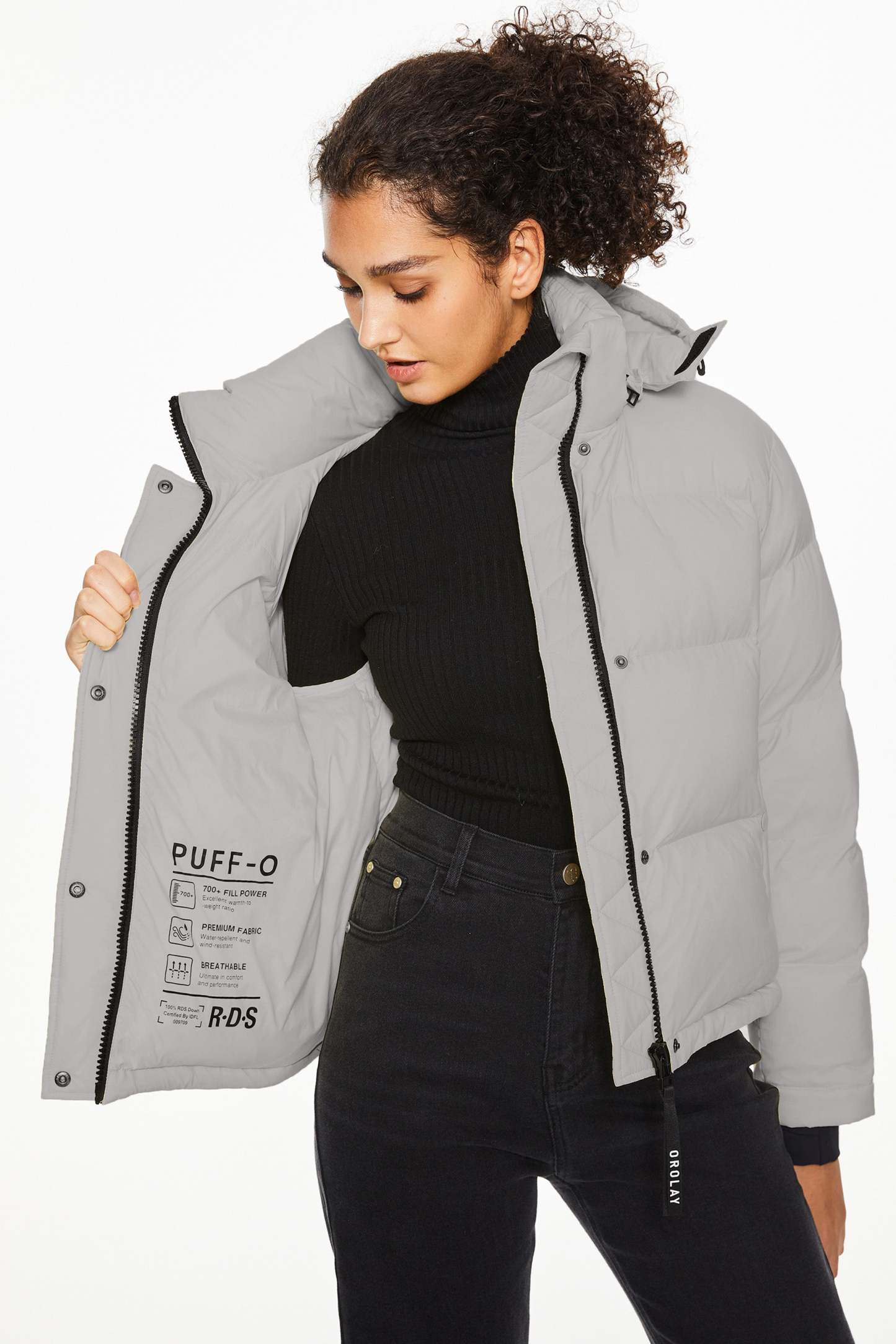 Aurora Cropped Thermal Down Puffer Jacket