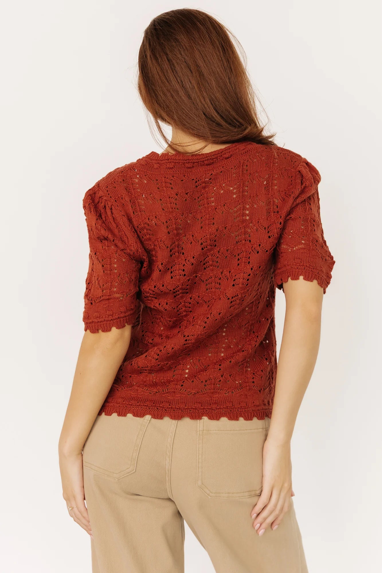 Serenity Knit Sweater Top | Rust