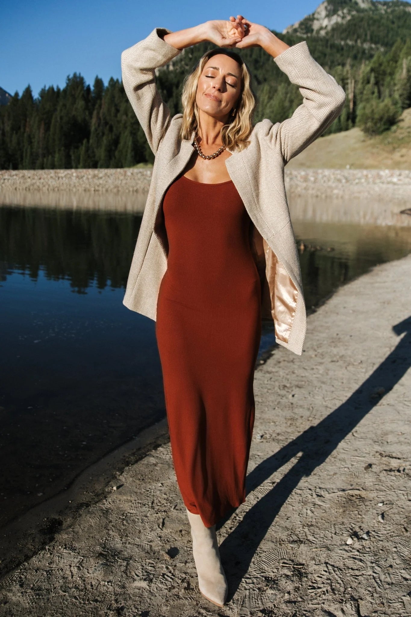 Kade Bodycon Tank Dress | Auburn Brown