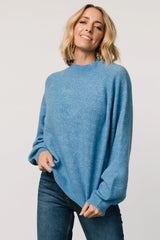 Bronson Mock Neck Sweater | Blue