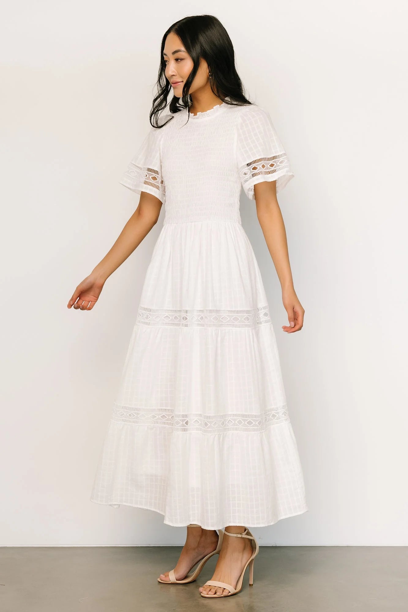 Loveland Geo Lace Maxi Dress | Off White