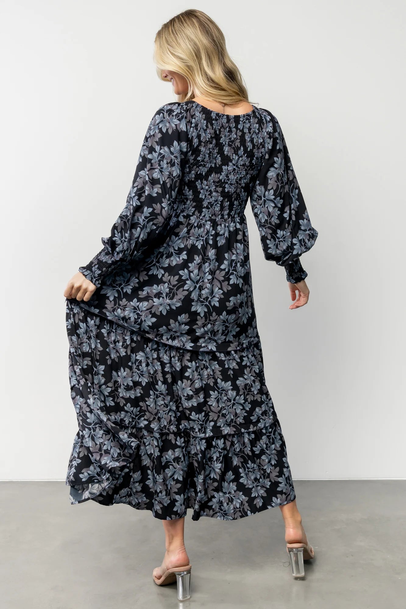 Rayna Smocked Dress | Midnight + Blue Floral