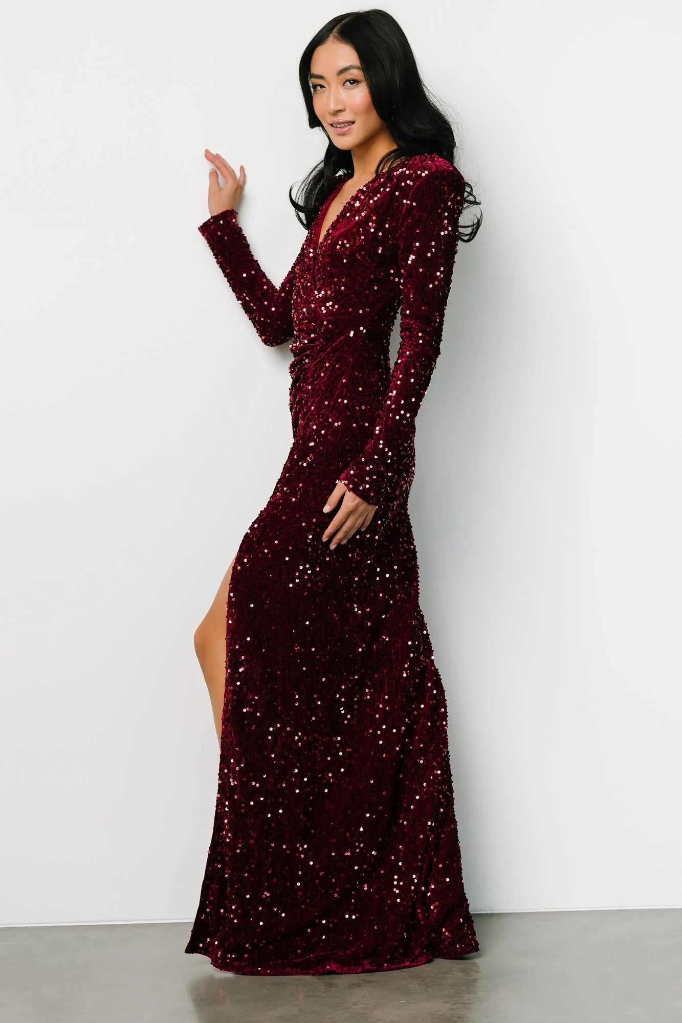 Madonna Sequin Maxi Dress | Burgundy